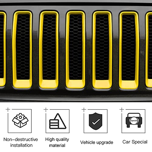 Image of CheroCar for JL Mesh Grille Grill Insert & Headlight Turn Light Cover Trim Exterior Accessories for Jeep Wrangler JL JLU 2018-2026 & Gladiator JT 2020-2026