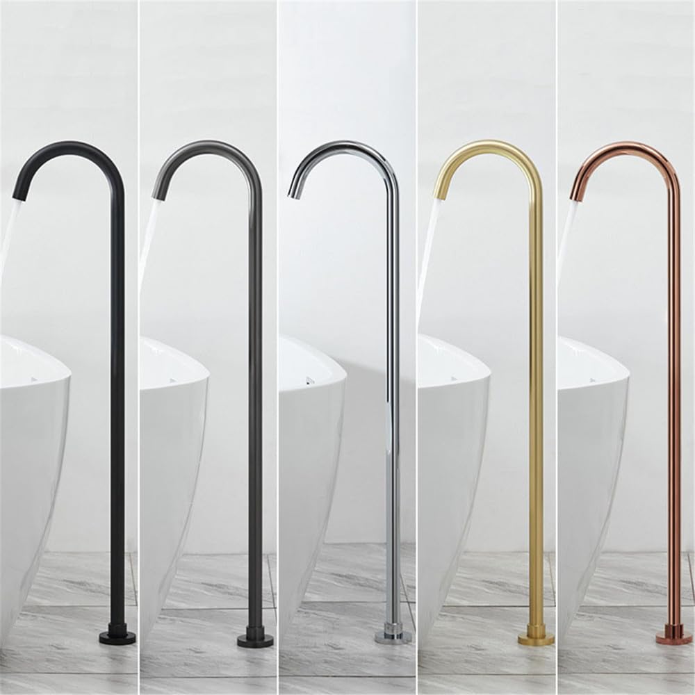 Bagno Vasca da Bagno Miscelatore Acqua Colonna Rubinetto lavabo da Terra Oro Spazzolato, Nero, Canna di Fucile, Oro Rosa, Rubinetto in Ottone Cromato, Oro Spazzolato