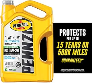 Pennzoil Platinum Full Synthetic 0W-20 Motor Oil (5-Quart, Single)