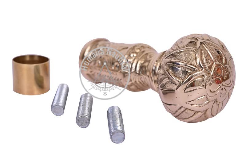 Humaira Nautical of Bat Masterson Brass Knob Solid Brass Handle Walking Stick