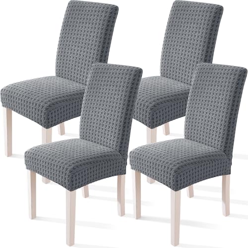 YSTELLAA Housse de Chaise 4 Pièces, Extensible Housse Chaise Salle à Manger, Universel Housse pour Chaise, Housses de Chaises Lavable, Moderne Couvre Chaise...