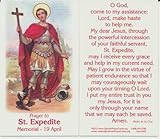 Saint Expedite Holy Card Free Cross Bookmark
