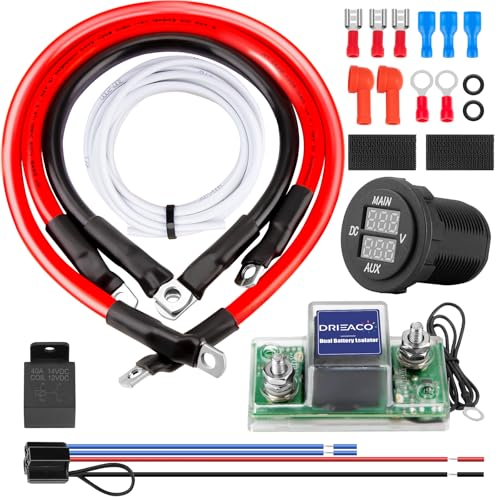 12V UTV Dual Battery Isolator Connect & Monitor Kit Fit for Honda...