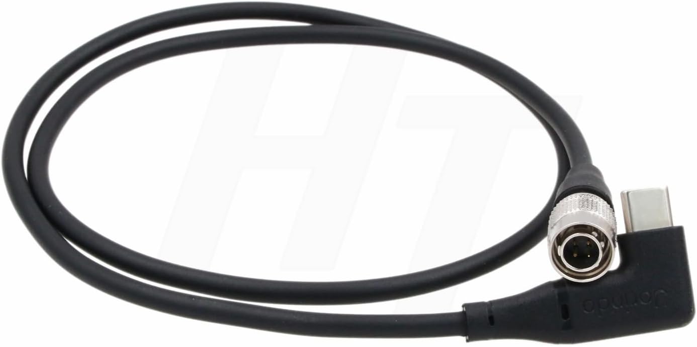 PD QC Power Bank 12V USB C to Hirose 4 Pin Power Cable for Zoom F4 F8 F8N Pro Audio Recorder Right Angle 90-Degree 60cm