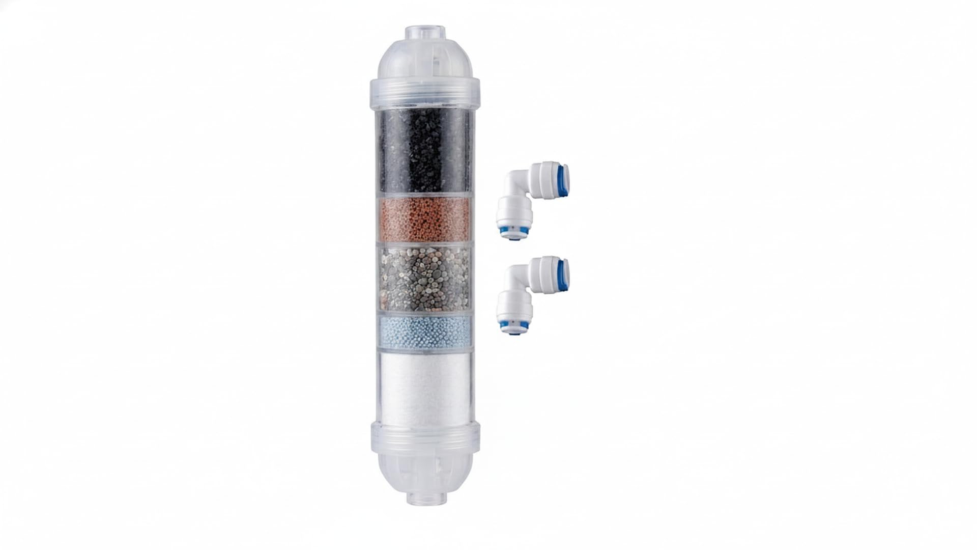 Purifier Cartridge for RO 4" Inch Mineral Filter and 2 Piece D-Push Elbow | Multi-Layer Filtration, Transparent Housing, Quick Connect Fittings, RO System Compatible, Mineral Infusion-image-35