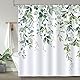 Bonhause Duschvorhang Eukalyptus Grüne Blätter Pflanze Duschvorhänge 180 x 180 cm Anti-Schimmel Wasserdicht Polyester Stoff Waschbar Bad Vorhäng für Badzimmer mit 12 Haken