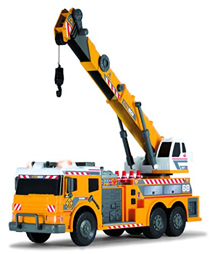 Dickie Toys 24" Light and Sound Construction Crane Truck (With Moving Ladder)