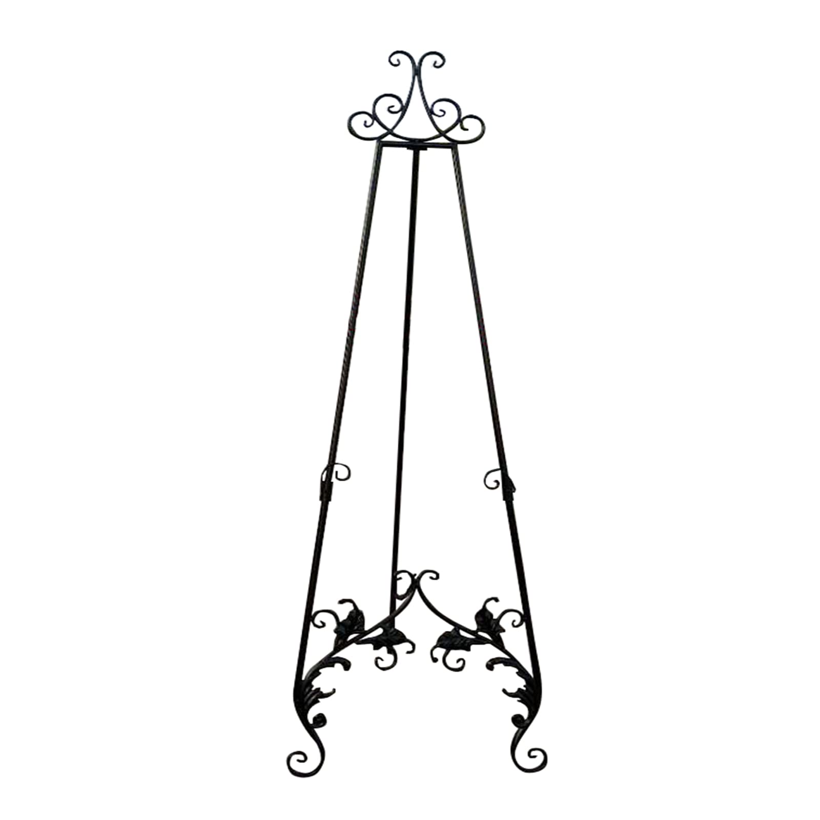 Chevalet pliable de 150 cm de haut réglable en métal noir pour affichage