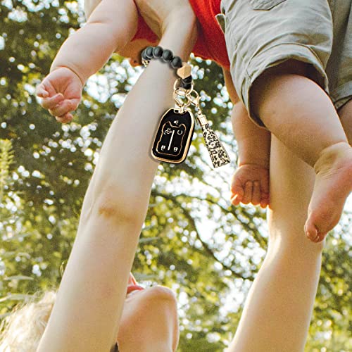 Rfsrz Soft Tpu Key Fob Case For 2017-2022 Gmc Acadia Terrain Yukon Chevrolet Suburban Tahoe With Key Chain Bracelets Key Holder (Black) #TOP4