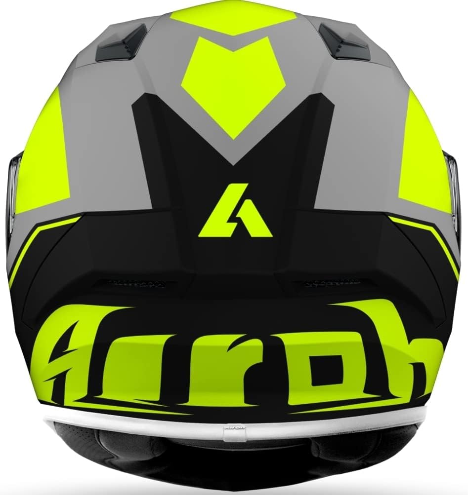 posterior view of the Airoh Valor Wings Yellow Matt S Helmet