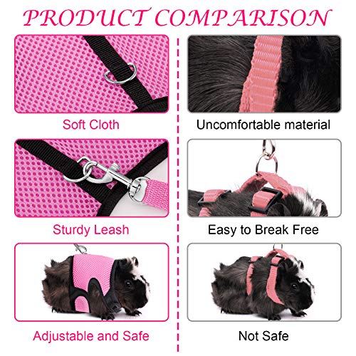 New 2 Pieces Bunny Rabbit Harness with Leash Cute Adjustable Buckle Breathable Mesh Vest for Kitten Puppy Small Pets… - Image 8