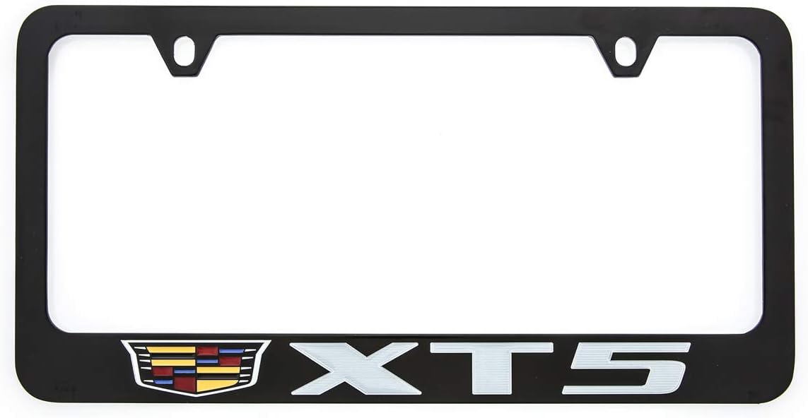Cadillac XT5 Zinc License Plate Frame with Black Finish (2 Hole)