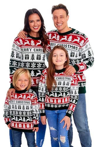 NewCamp Christmas Jumpers for Men Women and Kids Family Christmas Jumper Ugly Christmas Sweaters Long Sleeve Knitted Xmas Jumpers Crewneck Sweatshirt for Winter and Holiday Parties
