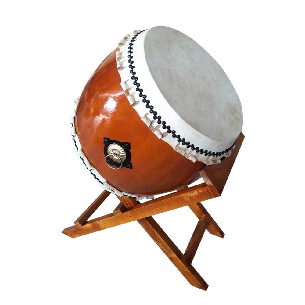 Orange Japanische Geistertrommel, Gekräuselte Randtrommeln Mit Stand, Festival Percussion Instrument, Laute Stimme,40CM