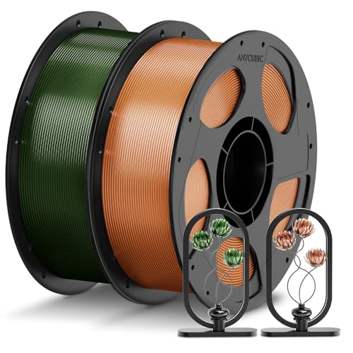 Image of ANYCUBIC PETG Filament 1.75mm Bundle, 3D Printer Filament, Dimensional Accuracy + /- 0.02mm, Exceptional Toughness, 1KG Reusable Spool, 2KG Translucent Brown + Translucent Olive