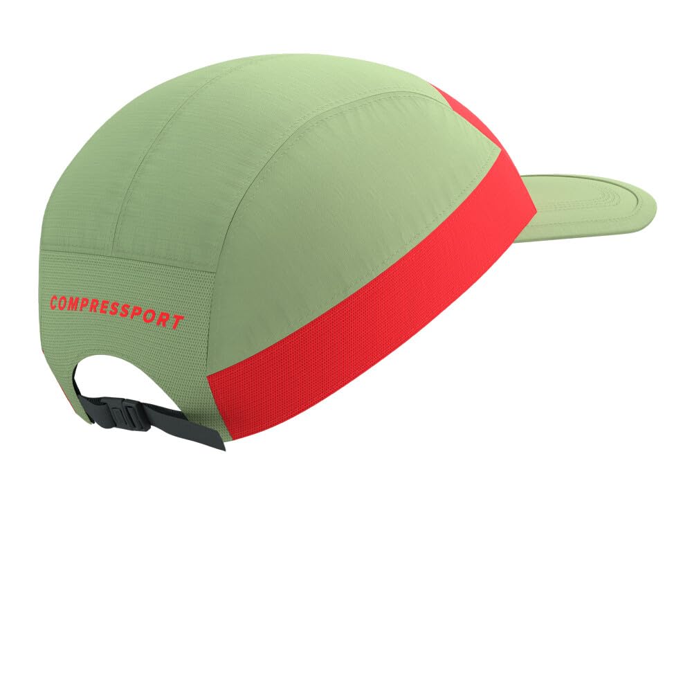 COMPRESSPORT Gorra de luz de 5 paneles - SS25, Nilo/Rojo Fluo, Taille unique