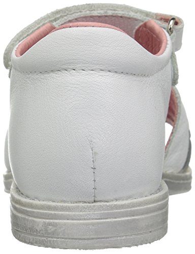 Nens Kid's Hook-and-Loop Scallop Sandal, Silver/White, 23 M EU/6.5 M US Toddler3