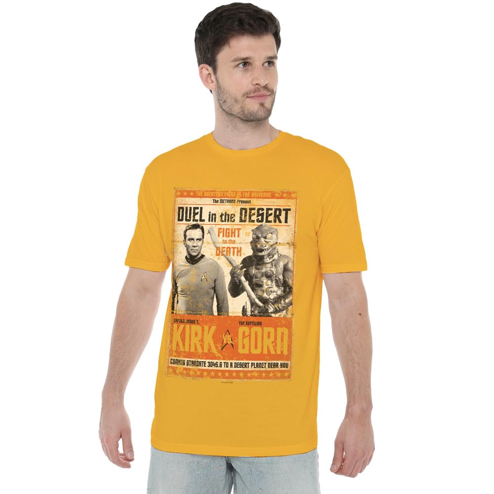 Star Trek Duel in The Desert Unisex T Shirt, Gold, Medium