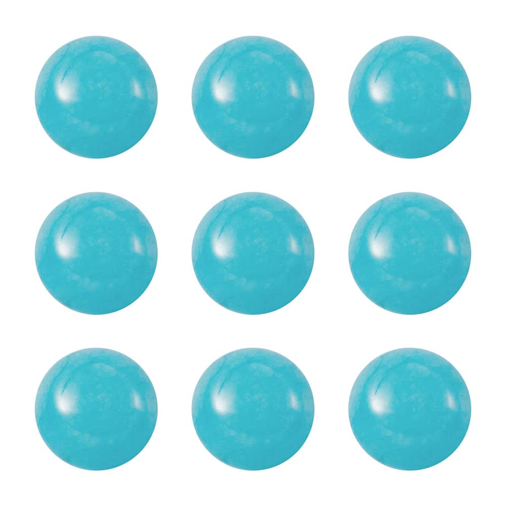Craftdady 50PCS Flat Round Cabochon 12mm Dyed White Jade Aqua Chakra Healing Crystal Half Round Dome Cabs Flat Back Covers for Jewellery Making