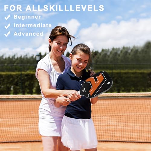 Image of OLANNY Graphite Pickleball Paddles Set- Premium Rackets Fiber Face & Polymer Honeycomb Core Pickleball Set Includes Pickleball Paddles + Pickleball Balls+ Replacement Soft Grip + 1 Bag