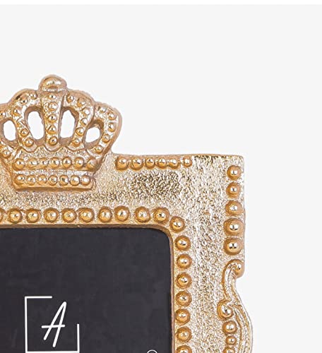 Ahc Home & Living 4X6 Princess Crown Picture Frame W/Easel And Hook For Tabletop & Wall Display Vertically. (Gold) #TOP2
