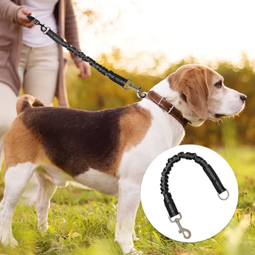 Yuiturt Ruckdämpfer für Hunde Leine (2.5 * 42cm), Bungee Leine Hund, Elastische Hundeleine, Ruckdämpfer Hund, Elastische Hundeleine Nylon-Kurzleine Perfekte Dämpfung beim Fahrrad für Hunde ab Mittler