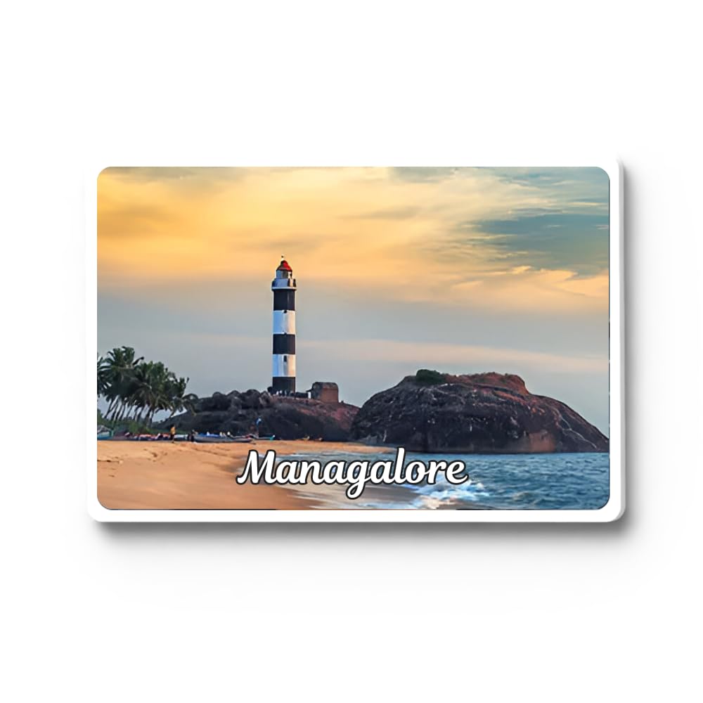 Mangalore Acrylic Fridge Magnet 3x2 Inches | 3mm Thick, Scratch-Resistant Glossy Finish | Coastal Souvenir for Travel Enthusiasts