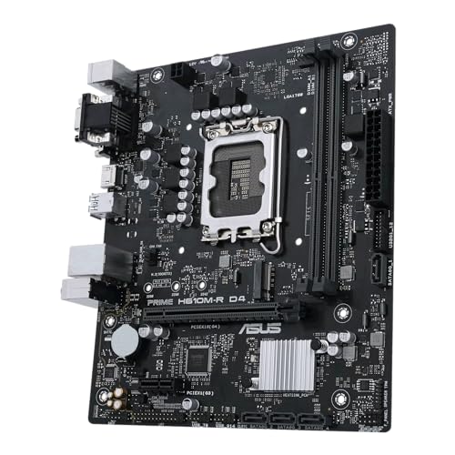 Image of ASUS PRIME-H610M-R-D4 Intel H610 (LGA 1700) mic-ATX Motherboard with DDR4, PCIe 4.0, M.2 Slot, Realtek 1 Gb Ethernet, HDMI,D-Sub, DVI, USB 3.2 Gen 1 Ports, SATA 6 Gbps