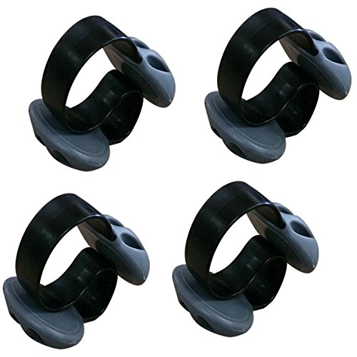 Condello Casa lesté Bureau non Plastique adhésif cble Clips Triple logements Organiseur de bureau Ligne Fil fixateur support Multipurpose Ensemble de gestion de cordon pour Home Office,4pcs noir