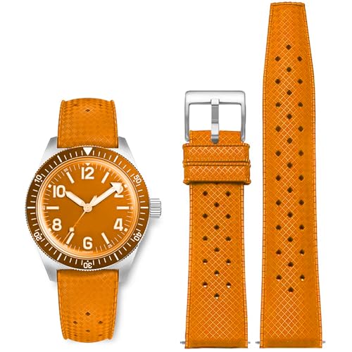 Image of FKM Rubber Watch Bands Tropical Style Quick Release Fluororubber Watch Strap 18mm 20mm 22mm Universal Soft Breathable Durable Sporty FKM Rubber Replacement Band Strap for Men Women