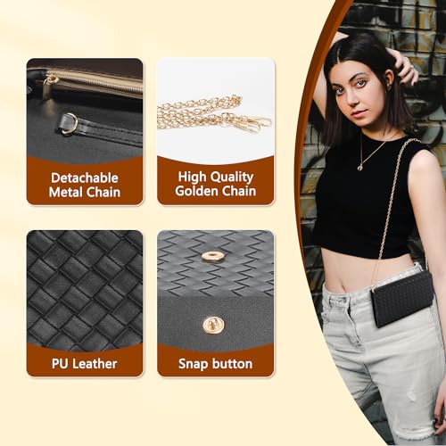 U+U Crossbody Bags for Women, Small Bag with Removable Chain, Card Slots & Phone Pocket - Lightweight Purse Wallet (8 Colors)4