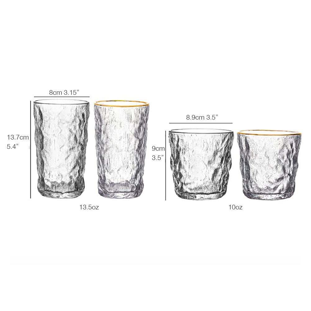 Highball-Gläser, 6er-Set, hochwertige Kühler, 325 - 383 ml, vielseitige Glaswaren für Wasser, Saft, Cocktails, Eistee – ideale Trinkglasbecher