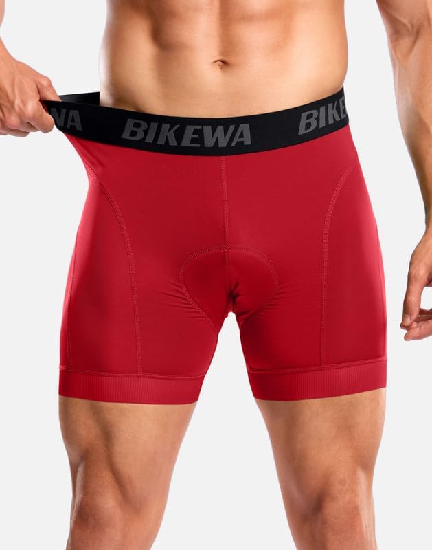 Bikewa Men's Cycling Underwear with Anti-Slip Leg Grips 4D Padded Bike Shorts MTB Liner for Bicycle Biking Riding - Image 2