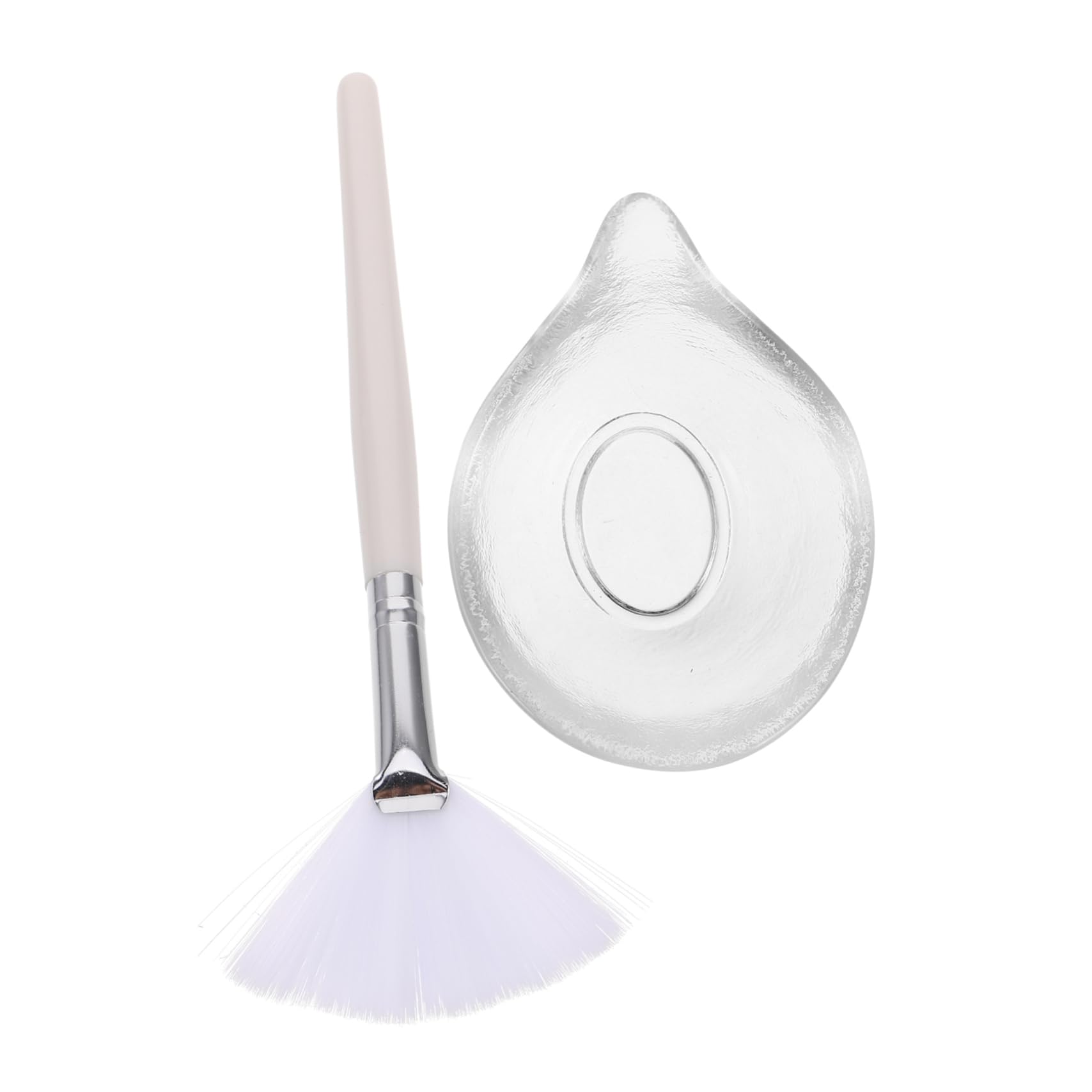 VALICLUD Salon Makeup Brush Facial Applicator Tool with Portable Mixing Bowl for DIY Face Masks Soft Fan Shape Brush for Skincare and Exfoliation for Home and Use