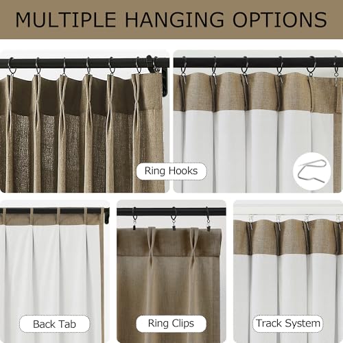 Vision Home Brown Pinch Pleated Light Filtering Curtains 112 inch Length - image 3