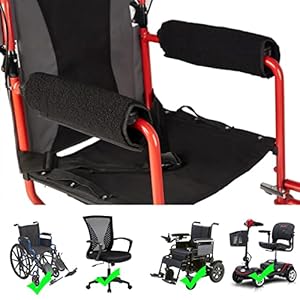 ENCAREFOR Rolstoel Armsteun Cover (paar), Schapenvacht Fleece Rolstoel Armsteun Covers, Zachte Ondersteuning Kussen…