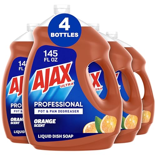 Ajax Ultra Professional Antibacterial Pot & Pan Dish Soap, Orange Scent, 145 fl. oz. (1.13 gal.),...