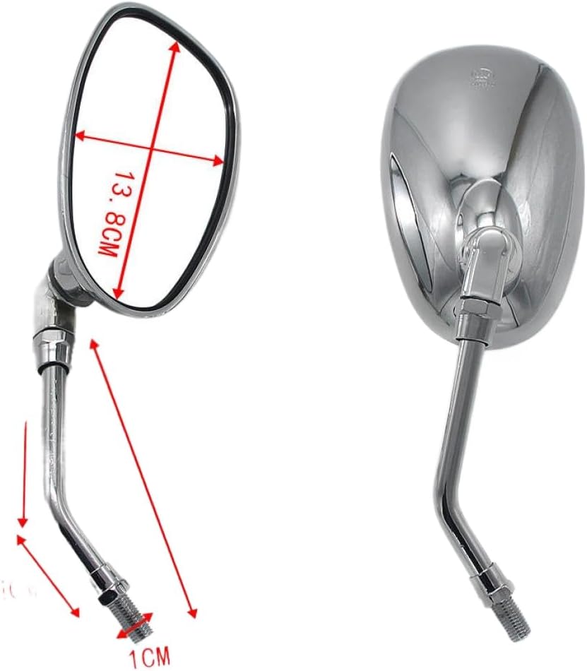 2pcs Rearview Mirror Side Mirror 10mm Thread Compatible With Universal XV 125 250 400 535 700 750 920 1000 1100 XJ 400 550 600 900 1100