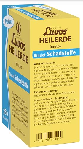 Luvos Heilerde imutox Pulver - Naturheilmittel zur Bindung von Schadstoffen - Bei Beschwerden im Magen-Darm-Trakt, oxidativem Stress und Histaminunverträglichkeit - 380 Gramm