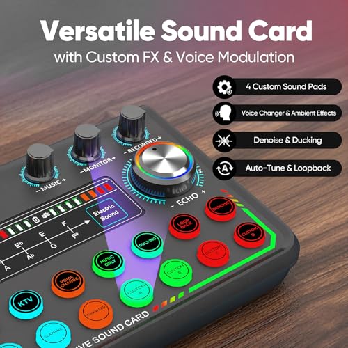 Image of 2025 Upgraded Podcast Equipment Bundle for 2, Recording Studio Kit with Dual Condenser Microphones, Audio Interface Mixer with 4 Sound Effects, Easy Setup for Podcasting, Streaming & Gaming