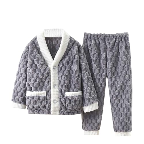 Toddler Girl 2 Piece Wool Leisure Wear Winter Lattice Warm Cardigan Tops Trousers Kids Windbreakers For