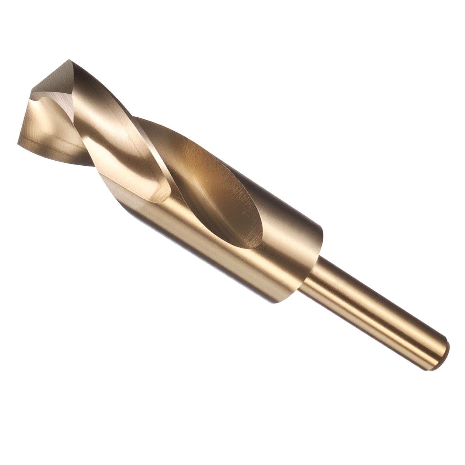 METALLIXITY Drill Bit (27mm), 1/2" Reduced Shank Round M2 High Speed Steel Bits 135-Degree Point Angle for Drilling Metal and Steel DIY Projects Gold