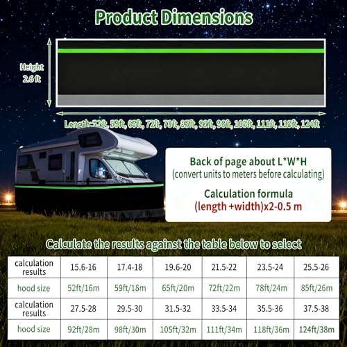 Portable Winter RV Wind Skirt Kit - Custom Lengths 10-40m, Wind & Snow Resistant, Fits Travel Trailers, Mobile Homes & SUVs Up to 98ft (30m) - Essential Winter Protection