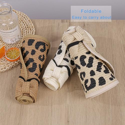 Sombrero de paja con ala ancha estampado leopardo miniatura 4