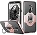 ELOVEN Slim Case for Galaxy S9 Plus Case Metal Ring Holder Kickstand Shockproof Bumper Cover Antiscratch Hybrid Dual Layer Grip Protective Case for Samsung Galaxy S9 Plus, Rose Gold
