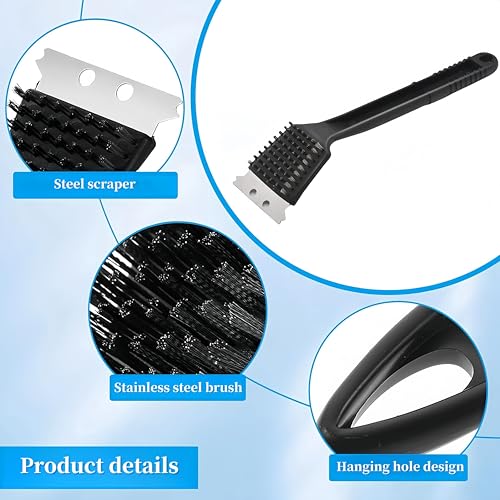 Image of 2pcs 2 in 1 Birdcage Brush, Stainless Steel Scraper with Wire Brush Head,Bird Cage Cleaning Accessories