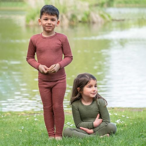 Kids Thermal Underwear Leggings: Base Layer Long Johns Pants, Organic Merino Wool and Silk, 2-15 years4