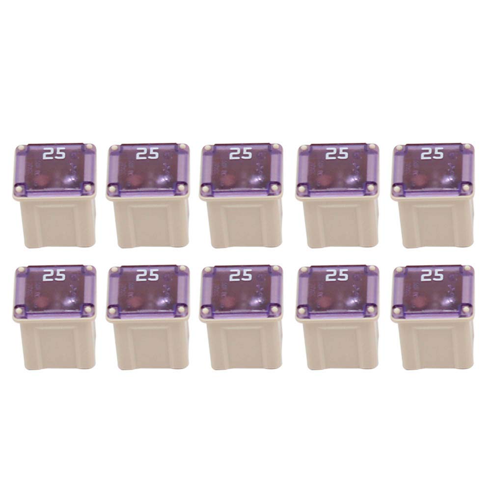 Jcase 25 Amp Low Profile Maxi Fuse Mini Automotive Box Shaped Fuses (10 Pack)