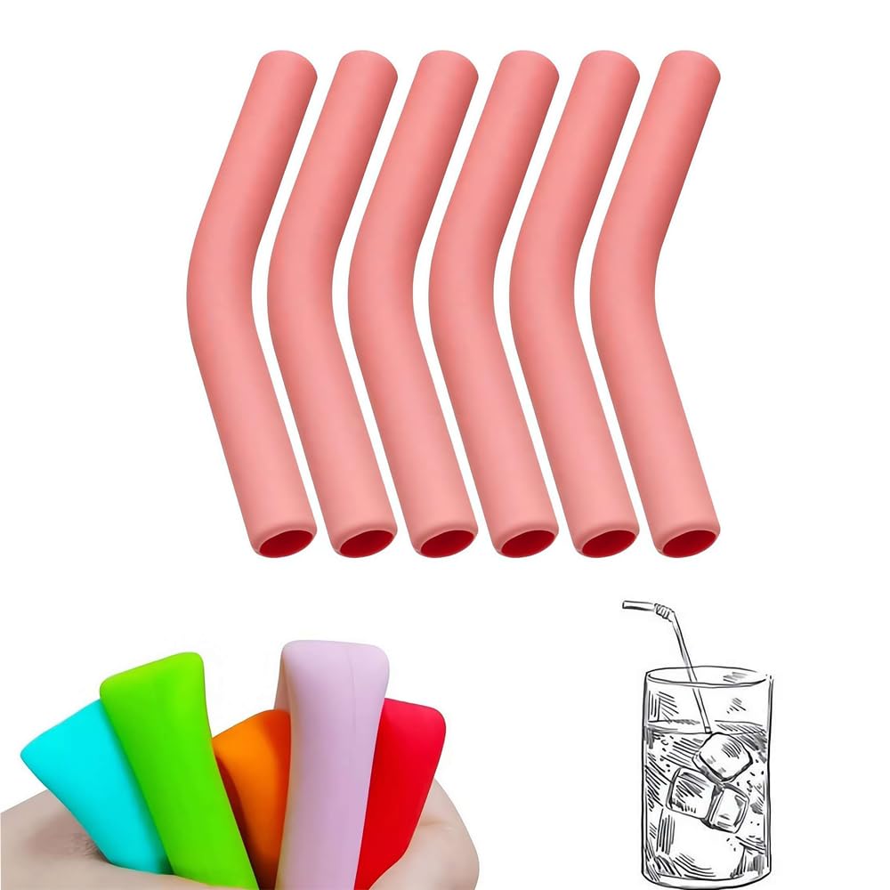 6 cannucce in metallo con punta in silicone larghe 10 mm (diametro esterno 10 mm), coperture