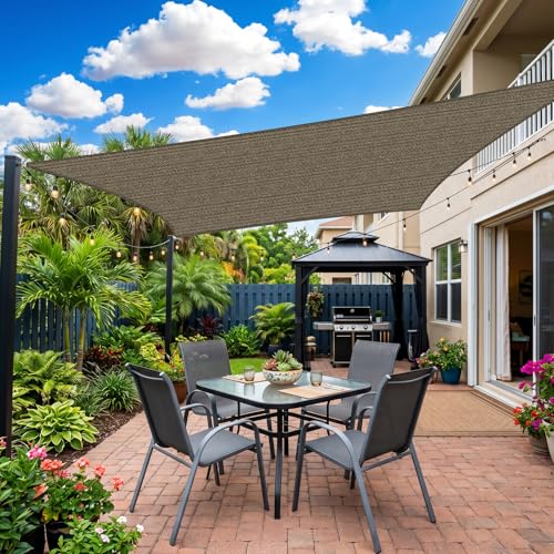 Image of KANAGAWA 25'X32' Sun Shade Sail Brown Curved Square Customizable